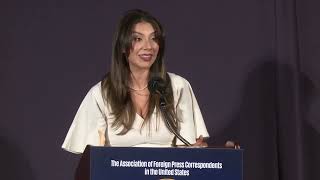 Professional Excellence Awardee Stephanie Ochoa Speaks at 2024 Foreign Press Awards Ceremony