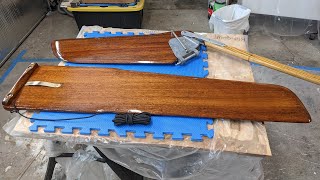 Sunfish Sailing Dinghy dagger board resurfacing with Total Boat Lust Varnish