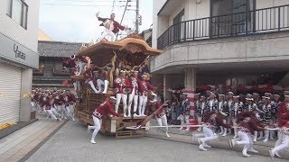 平成30年9月2日岸和田旧市地区第1回試験曳き（S字入口）　岸和田だんじり祭