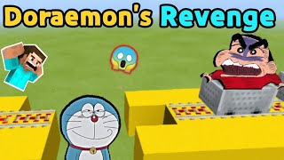 Doraemon takes revenge from shinchan in Minecraft 😱 || 😂 Shinchan Minecraft || Doraemon Minecraft