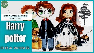 How to Draw Cartoon Harry Potter Characters Easy Drawing Kids Fantasy Movie Novels
