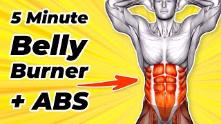 5 Min Standing Abs Workout (Lose Belly Fat And Get 6 Pack At Home) No Equipment