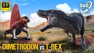 VR 360 | Dimetrodon vs T-REX - Who is the dinosaur king of the jungle.....? (Virtual Reality video )