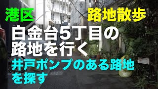 白金台5丁目の路地を行く 路地散歩 井戸ポンプのある路地を探す