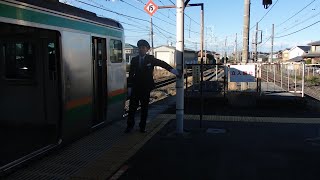 宇都宮線白岡駅での車掌動作LR４