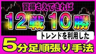 【バイナリー】1日5万円をコンスタントに！素人でも即日トレード可能な5分足順張り手法公開！！【投資】【FX】【初心者】