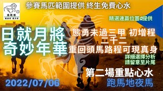 港經佬賽馬貼士及分析｜第二場參賽馬匹資料｜06-07-2022 跑馬地九場夜馬谷草賽事｜免費心水及賽馬貼士｜全方位博彩及投資頻道｜足球｜賽馬｜股票｜樓市