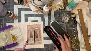 A cute peek-a-boo door page fro a junk journal. This can be Christmas themed or for any occasion.