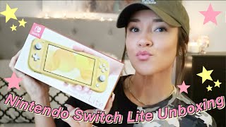 NINTENDO SWITCH LITE UNBOXING! Yellow version + Games