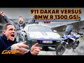 Auto vs. Motorrad: Porsche 911 Dakar mit 480 PS 🆚 der brandneuen BMW R 1300 GS mit 145 PS I GRIP