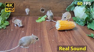 8 hour Cat TV mouse in jerry hole fun , Mouse squabble playing hide and seek for food 4k UHD