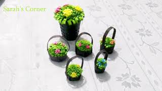 DIY Mini Flower Basket Paper Crafts with Bottle Cap | Easy Paper Craft - Sarah's Corner