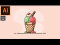 Adobe Illustrator CC Tutorial _ Ice-Cream illustration Design