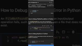 FileNotFoundError in Python (debugging) #python #FileNotFoundError #shorts