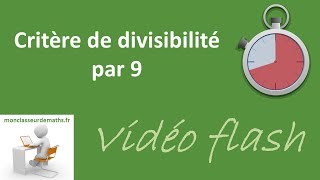 Critère de divisibilité par 9