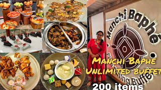 Manchi Baphe unlimited Buffet at Kondapur in telugu|200 Items