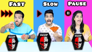 Fast Vs Slow Vs Pause Food Eating Challenge | Funny Food Challenge | Hungry Birds