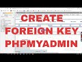 Create a foreign key in phpmyadmin and related to primary key