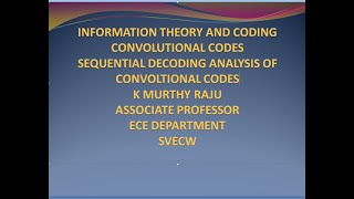 SEQUENTIAL DECODING PROCEDURE OF CONVOLUTIONAL CODES