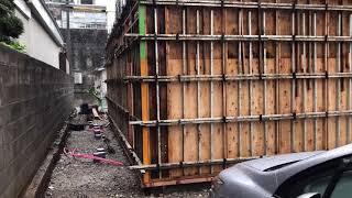 【現場】外断熱の長屋、一階型枠工事【How to make a reinforced concrete house】First floor formwork construction