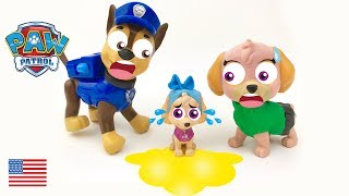 Baby Paw Patrol Chase and Skye Potty Training the Puppies Full Episode English Surprise Spiderman