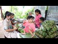 Mommy Sreypov: Yummy banana leaves cake cooking - Family food cooking