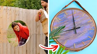 He Turned Fence Into Nice Wall Clock! 🕰️ DIY Lamp and Clock For Your Bedroom