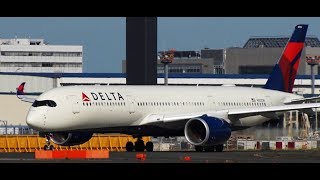 ✈✈最新鋭 エアバスA350 ２号機 デルタ航空 (Delta Air Lines) Airbus A350 Take-off Narita RWY16R 成田空港 さくらの山公園