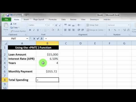 Excel PMT() Function Basics Excel PMT() Function Basics