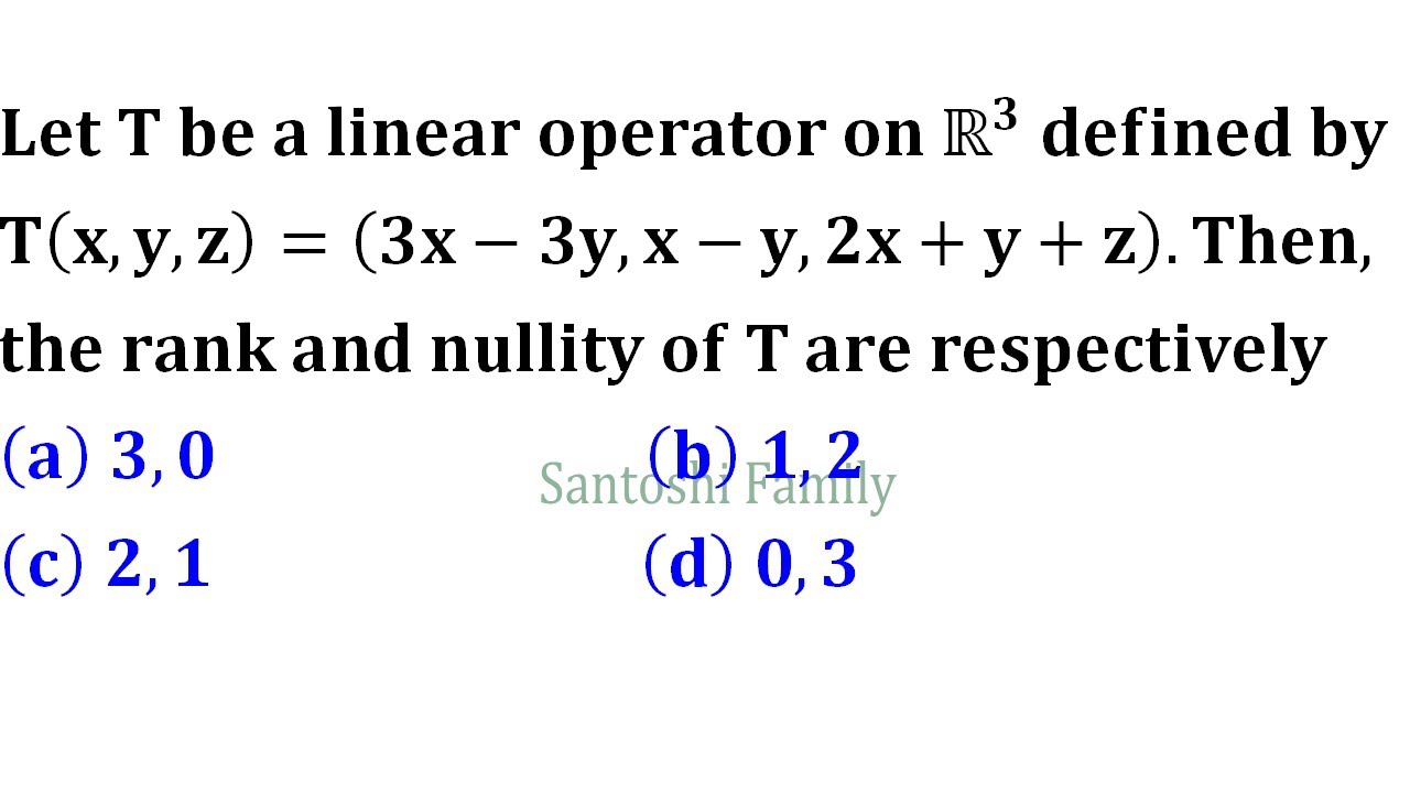 Rank And Nullity Of Linear Transformation R3 Range Space And Null Space ...