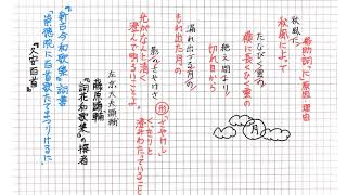 百人一首 79 左京大夫顕輔　秋風にたなびく雲の絶え間より