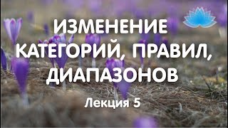 Софоос. Лекция 5. Изменение категорий, правил, диапазонов