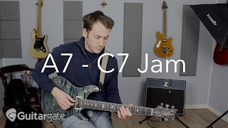 A7 - C7 Guitar Jam track And Improvisation.