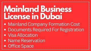 Everything You Need To Know On Getting a Mainland Business License in Dubai | Step-by-Step Guide