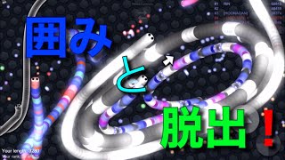 【スリザリオ/slither.io】囲みと脱出！