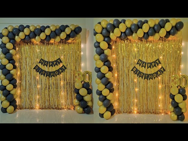 Black Gold Theme Birthday Decoration Ideas Simple Easy 54 Off
