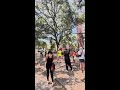 Pro-Palestine protesters gather near Tulane during Biden's visit