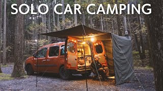 [Car camping] The best night spent with a connected tarp and wood stove [Kangoo]