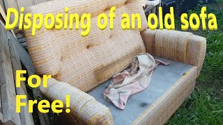 How to dispose of a vintage couch/sofa without tip fees! Useful products + food for the worm farm!