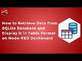 How to Retrieve Data from SQLite Database and Display it in Table Format on Node-RED Dashboard