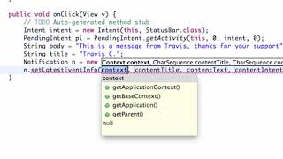 Android Developing Applications Tutorial 190 Setting up a Notification