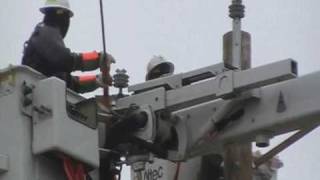 Replacing a 3-phase utility pole