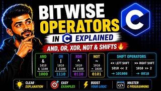Bitwise Operators in C Explained | AND, OR, XOR, NOT & Shifts 🔥