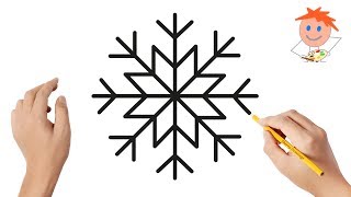 How to draw a snowflake | Easy drawings ❄️