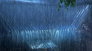 INSTANT FALL ASLEEP IN MINUTES | Real Heavy Rain on Metal Roof & Mighty Thunder on Stormy Night😴