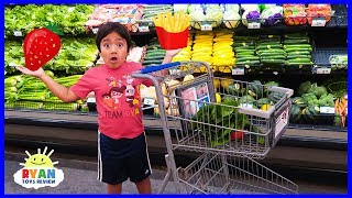 Ryan Kids Size Shopping Cart and Learn Healthy Food choices for Back to School!!!