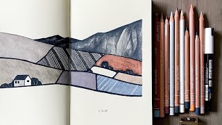 SKETCHBOOK TIME 5 ✷ Drawing a Contemporary Landscape Using Coloured Pencils ✷ Natasha Newton