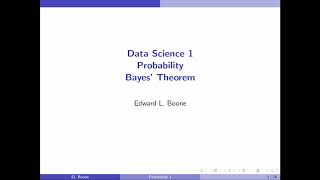 Data Science 1 - Probability 9 - Bayes' Theorem