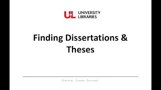 Finding Dissertations & Theses