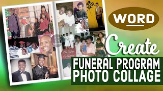 Create A Photo Collage Windows WORD - Funeral Program Template